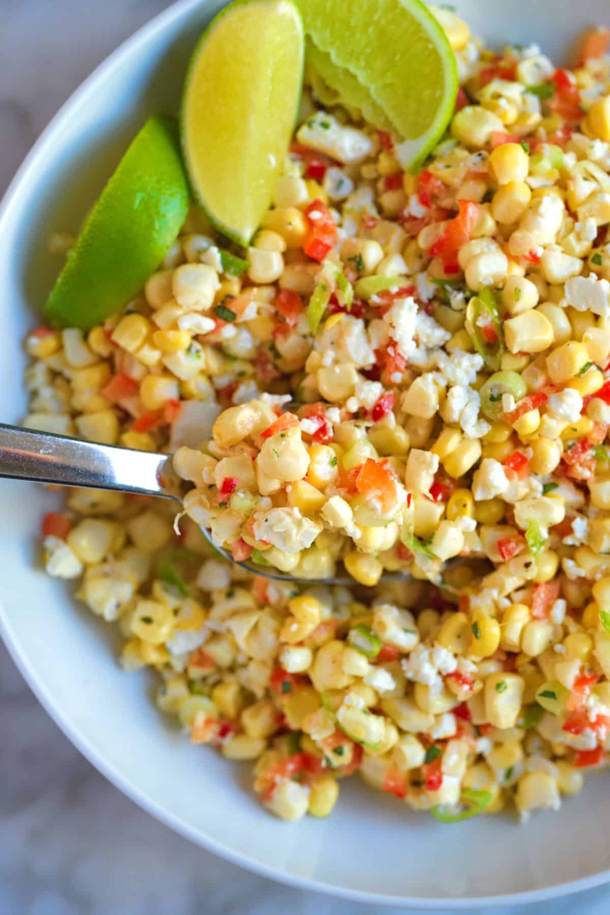 Corn salad in a bowl