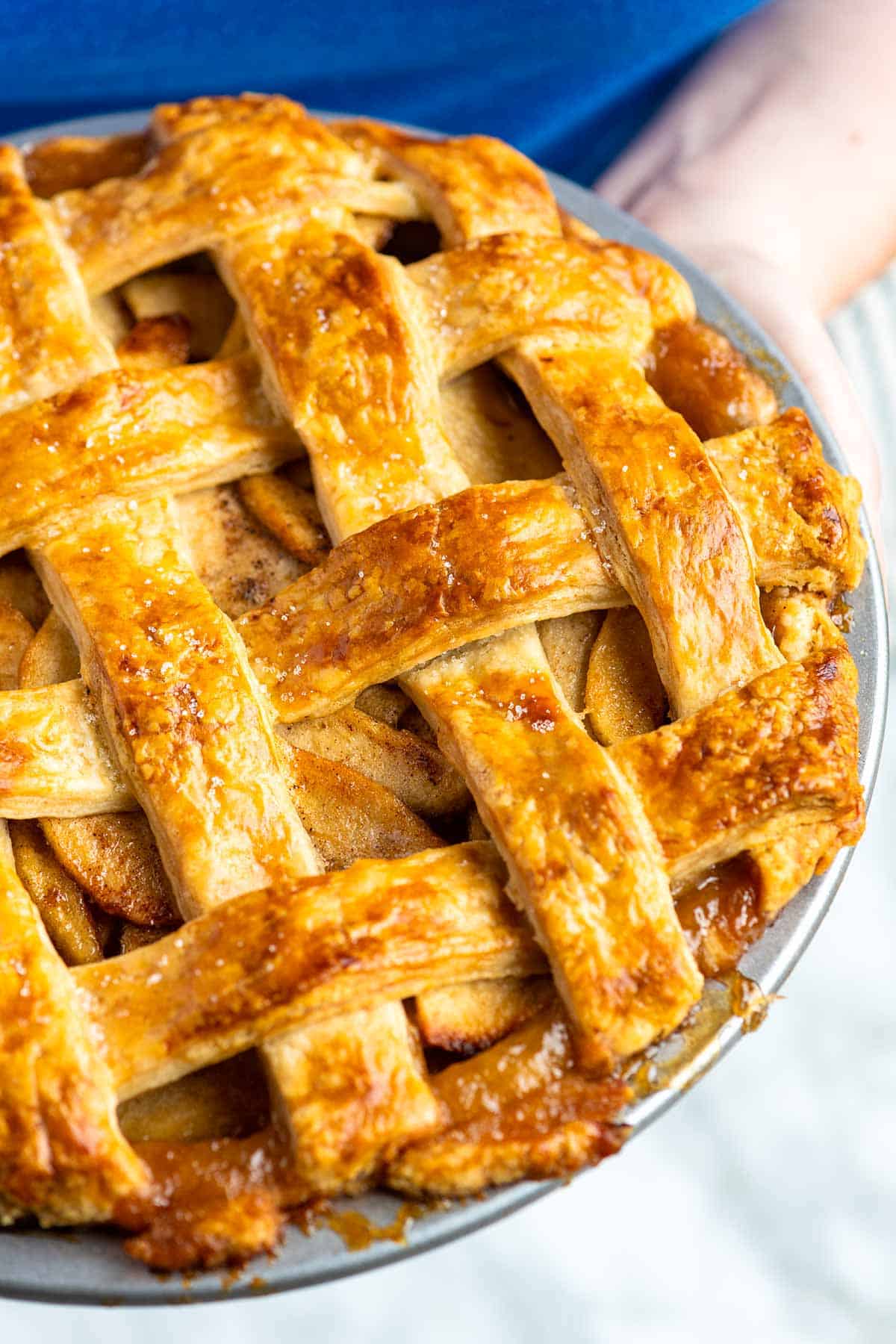 Apple pie with flaky crust